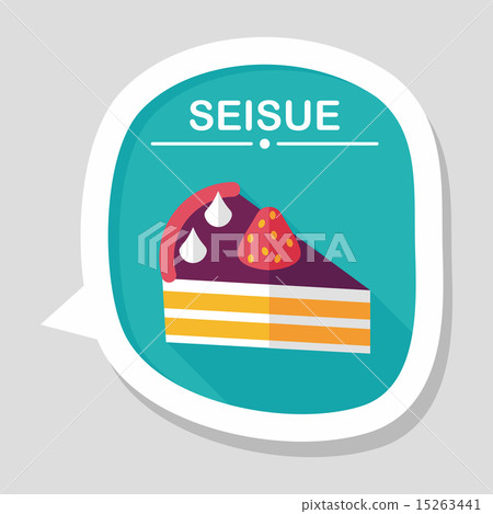 birthday cake flat icon with long shadow,eps10 15263441