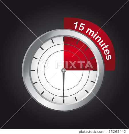 timer clock over black background 15 minutes vector timer clock over black background 15 minutes vector 15263442