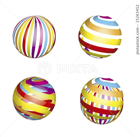 colorful 3d global icons isolated vector illustration 15263452