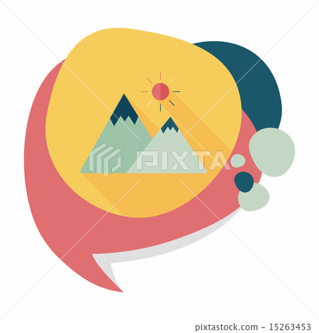 Mountain tourist flat icon with long shadow Mountain tourist flat icon with long shadow 15263453