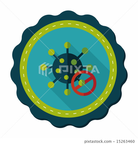 virus flat icon with long shadow virus flat icon with long shadow 15263460