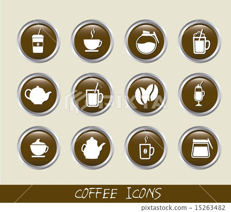 brown coffee buttons isolated over beige background vector 15263482