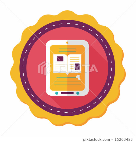 e-learning flat icon with long shadow,eps10 15263483
