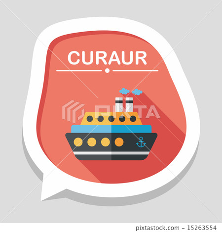Transportation ferry flat icon with long shadow,eps10 15263554