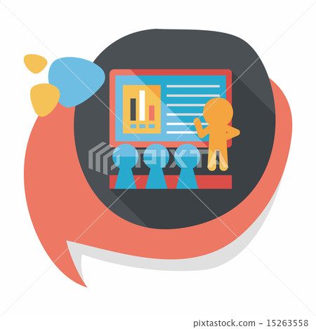 Speaker at business workshop flat icon with long shadow,eps10 15263558