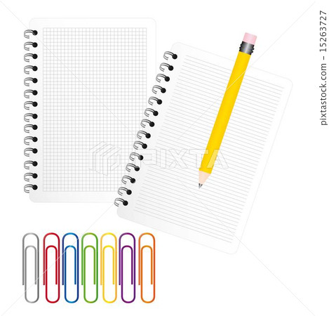 Two notebooks with yellow pencil vector illustrator Two notebooks with yellow pencil vector illustrator 15263727