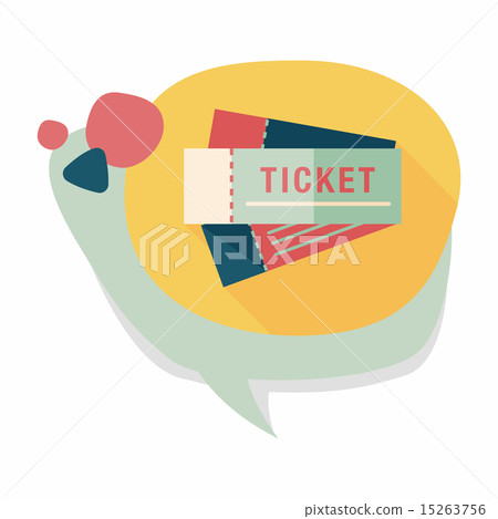 Ticket flat icon with long shadow Ticket flat icon with long shadow 15263756