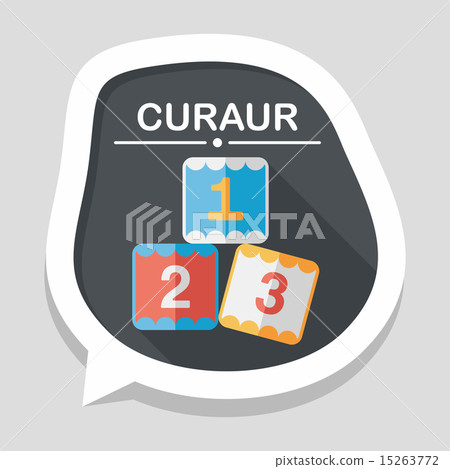 123 blocks flat icon with long shadow,eps10 15263772