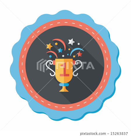 trophy cup flat icon with long shadow,eps10 trophy cup flat icon with long shadow,eps10 15263837