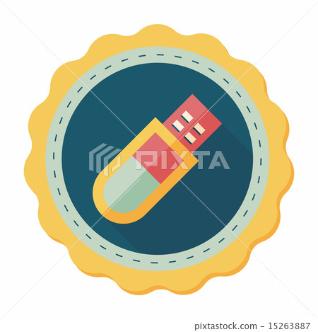 Usb flash memory flat icon with long shadow,eps10-插圖素材 [15263887] - PIXTA圖庫