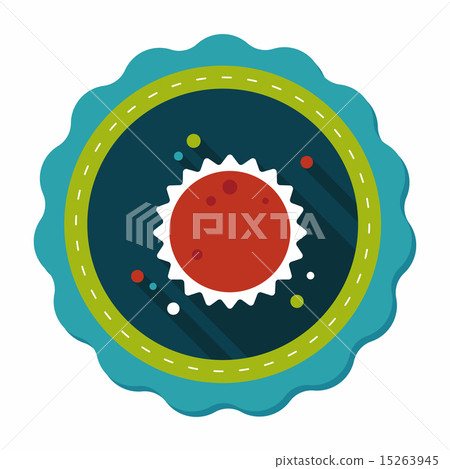 Space sun flat icon with long shadow,eps10 15263945