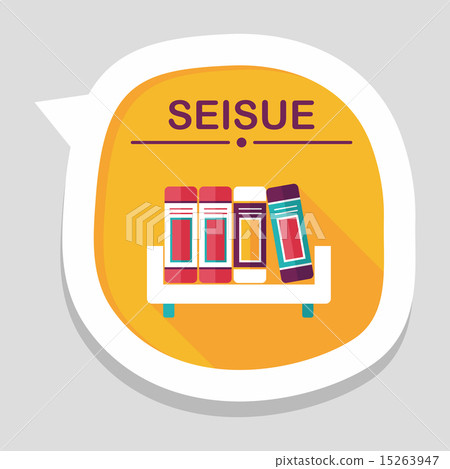 bookshelf flat icon with long shadow,eps10 15263947