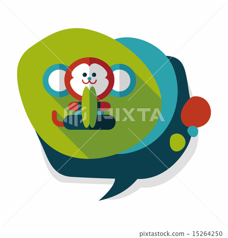 monkey toy flat icon with long shadow,eps10 15264250