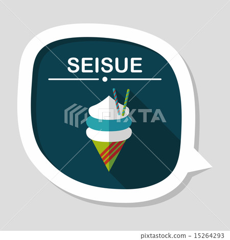 ice cream flat icon with long shadow,eps10 15264293