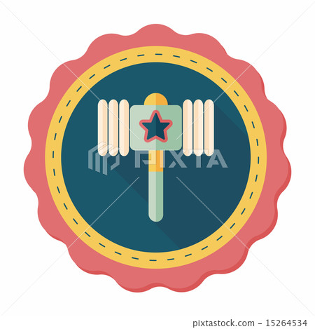 toy hammer flat icon with long shadow,eps10 15264534