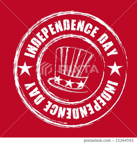 independence day seal over red background vector illustration independence day seal over red background vector illustration 15264591