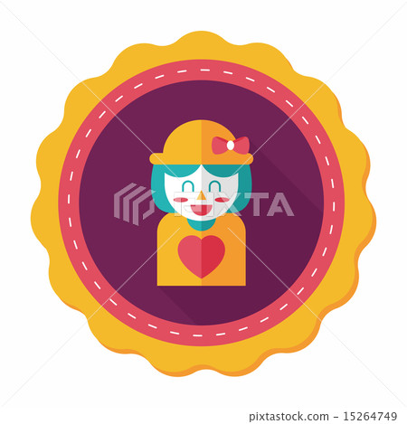 valentine's day girl flat icon with long shadow,eps10 valentine's day girl flat icon with long shadow,eps10 15264749