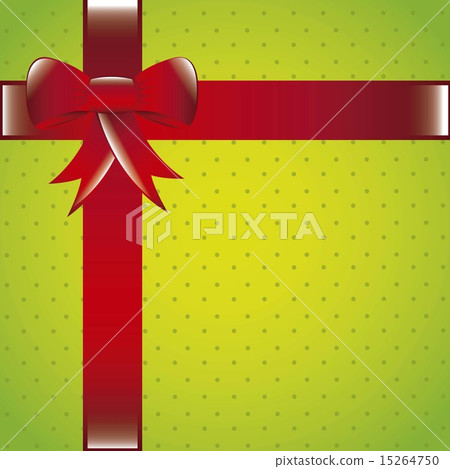green gift wit red bow with space for copy vector illustration green gift wit red bow with space for copy vector illustration 15264750