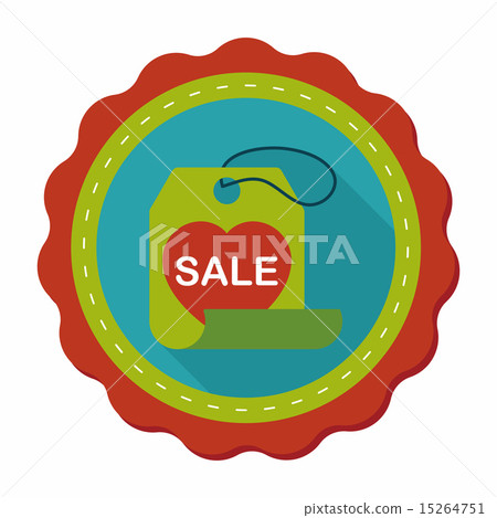 Valentine's Day SALE flat icon with long shadow,eps10 Valentine's Day SALE flat icon with long shadow,eps10 15264751