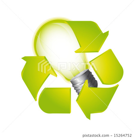 light bulb with recycle sign isolated over white background vect light bulb with recycle sign isolated over white background vect 15264752