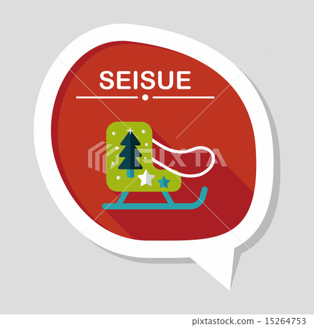 Christmas sleigh flat icon with long shadow,eps10 Christmas sleigh flat icon with long shadow,eps10 15264753