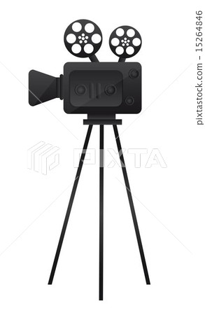 black film cinema camera over white background vector black film cinema camera over white background vector 15264846