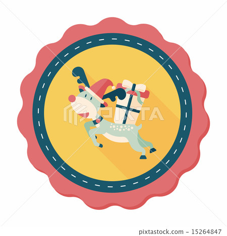 Reindeer flat icon with long shadow, eps10 Reindeer flat icon with long shadow, eps10 15264847