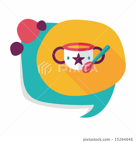 baby food bowl flat icon with long shadow,eps10 15264848