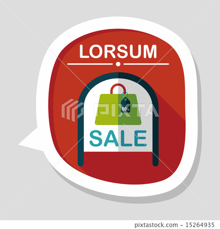 shopping store sale sign flat icon with long shadow,eps10 shopping store sale sign flat icon with long shadow,eps10 15264935