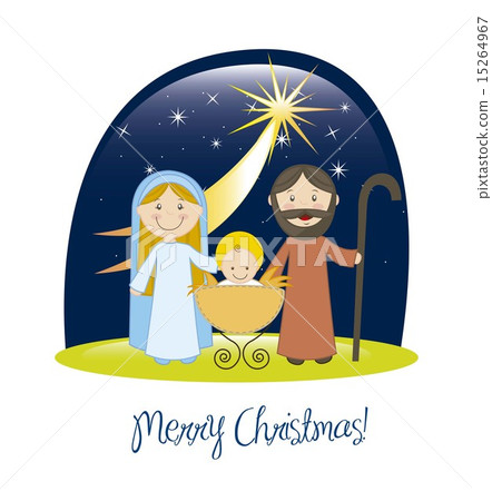 nativity scene with star christmas card vector illustration nativity scene with star christmas card vector illustration 15264967