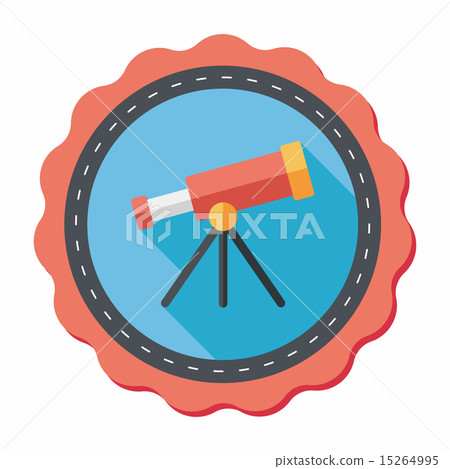 Space Telescope flat icon with long shadow,eps10 Space Telescope flat icon with long shadow,eps10 15264995