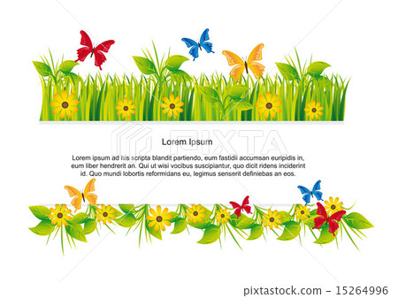 butterflies with grass with space for copy nature vector illustr butterflies with grass with space for copy nature vector illustr 15264996