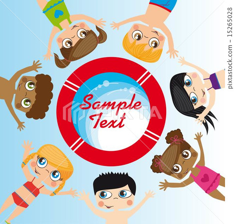 children around the float background vector illustration children around the float background vector illustration 15265028