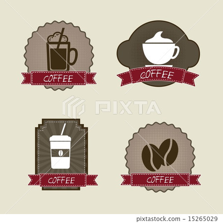coffee labels isolated over beige background vector coffee labels isolated over beige background vector 15265029