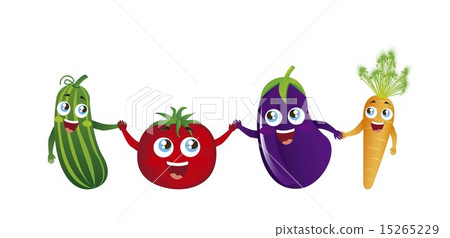 cute vegetables over white background vector illustration 15265229