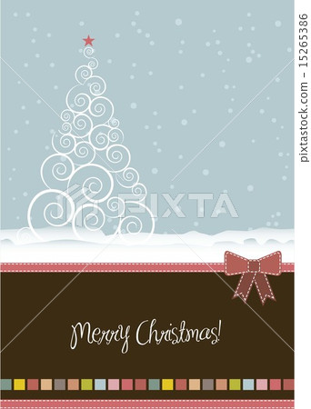 christmas card with tree vintage style vector illustration christmas card with tree vintage style vector illustration 15265386