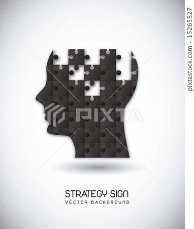 silhouette man with puzzles over gray background vector illustra 15265827