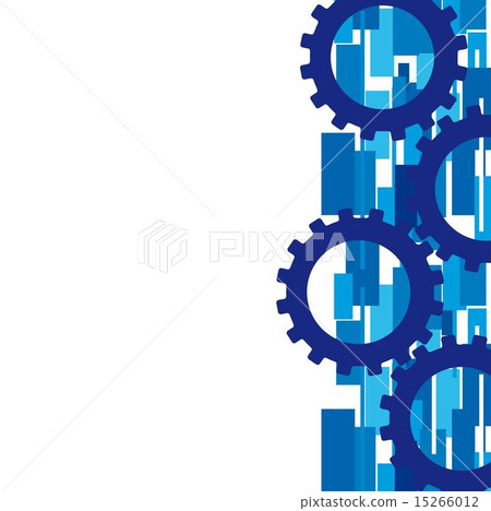 3d Illustration Of Gear Over Blue Background With Blue Gears Stock