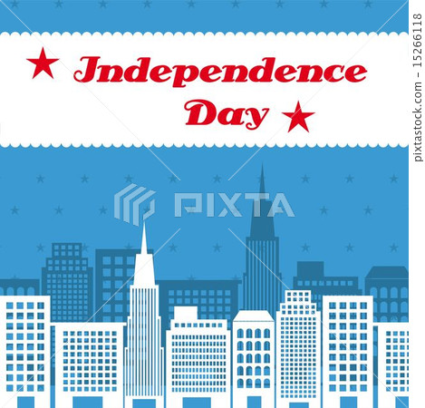 independence day with buildings over blue background vector independence day with buildings over blue background vector 15266118