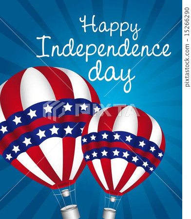 independence day with hot air balloons vector illustration independence day with hot air balloons vector illustration 15266290