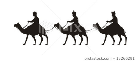 wise men over camels merry christmas vector illustration wise men over camels merry christmas vector illustration 15266291