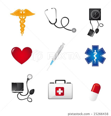 colorful medicals signs over white background...-插圖素材 [15266438] - PIXTA圖庫