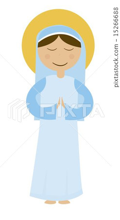 Virgin Mary cartoon isolated over white background vector 15266688