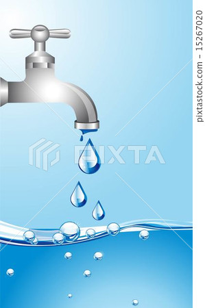 tap water with water background vector illustration 15267020