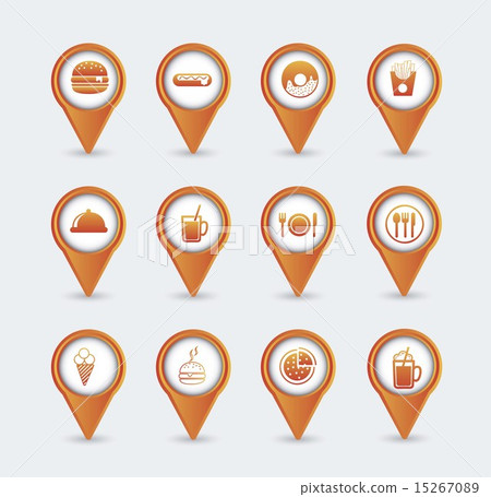 orange fast food icons over white background vector orange fast food icons over white background vector 15267089
