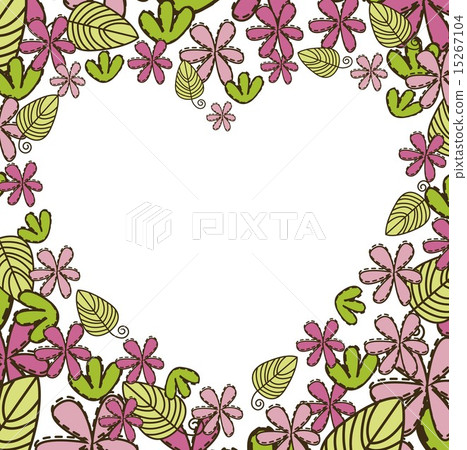 cute flowers with blank heart vector illustration 15267104