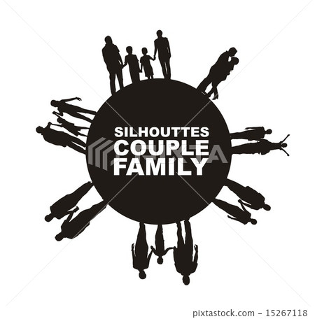 family and couple silhouette over white background vector family and couple silhouette over white background vector 15267118
