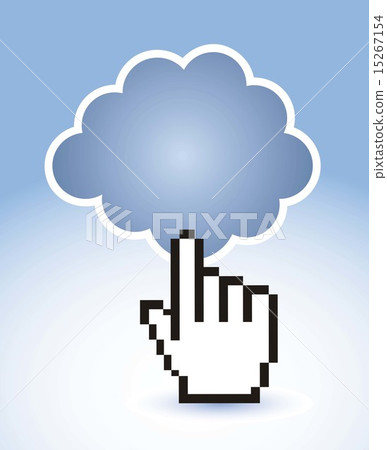 cloud computing with cursor hand vector illustration cloud computing with cursor hand vector illustration 15267154