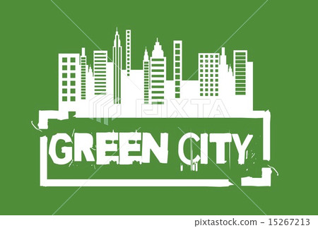 white green city seal over green background vector illustration 15267213