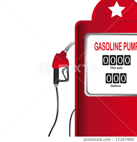 red gasoline pump over white background vector… - Stock Illustration